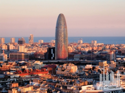 Iconic-View-Of-The-Torre-Agbar-In-Barcelona